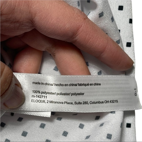 Eloquii White and Black Polka Dot One Shoulder Blouse 18 - Picture 5 of 8